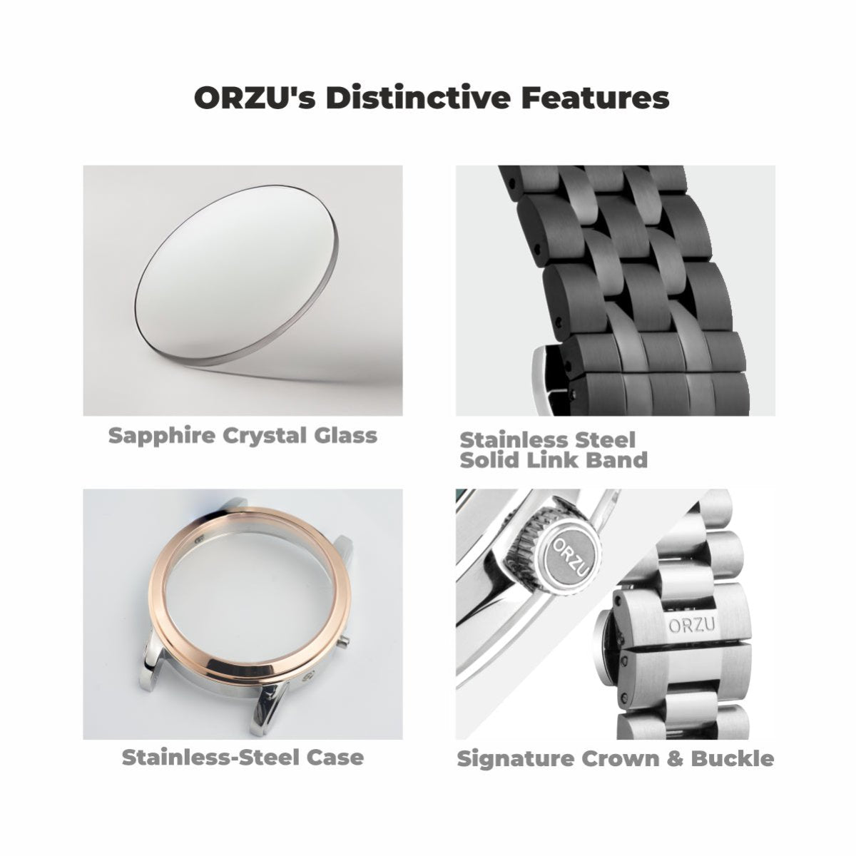 Orzu Watches - ORZU Analog Day Date Black Dial Men's Watch