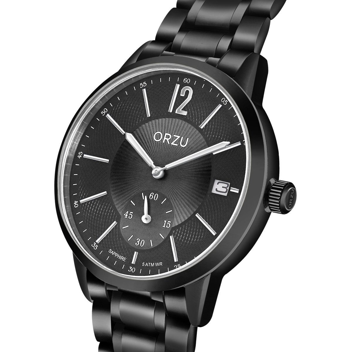 Orzu Watches - ORZU Analog Off Set Black Dial Men's Watch