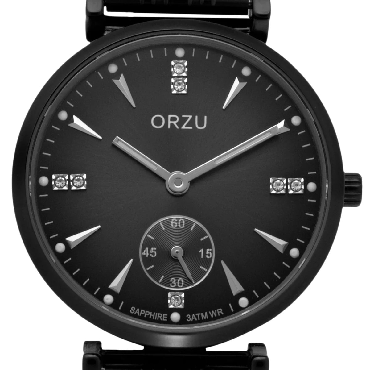 Orzu Watches - ORZU Analog Off Set Black Dial Women's Watch
