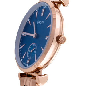 Orzu Watches - ORZU Analog Off Set Blue Dial Women's Watch