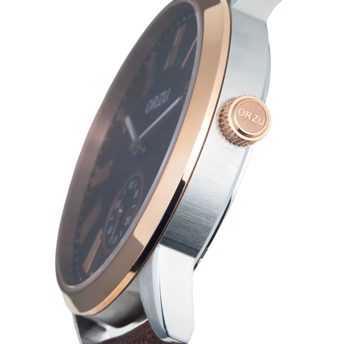 Orzu Watches - ORZU Analog Off Set Brown Dial Men's Watch