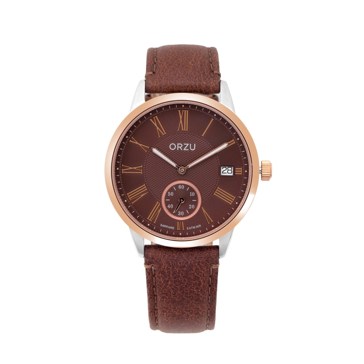 Orzu Watches - ORZU Analog Off Set Brown Dial Men's Watch