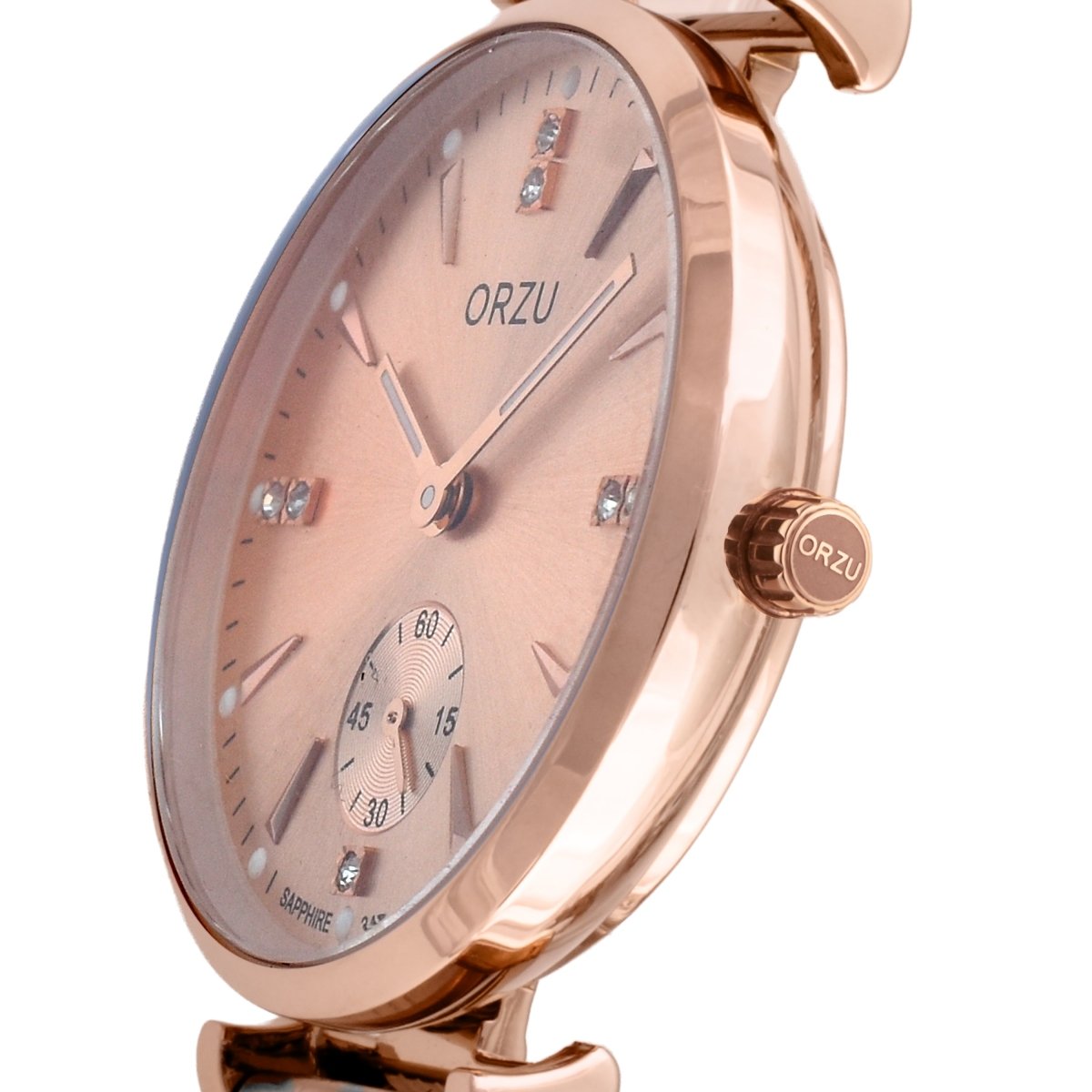 Orzu Watches - ORZU Analog Off Set Rose Gold Dial Women's Watch