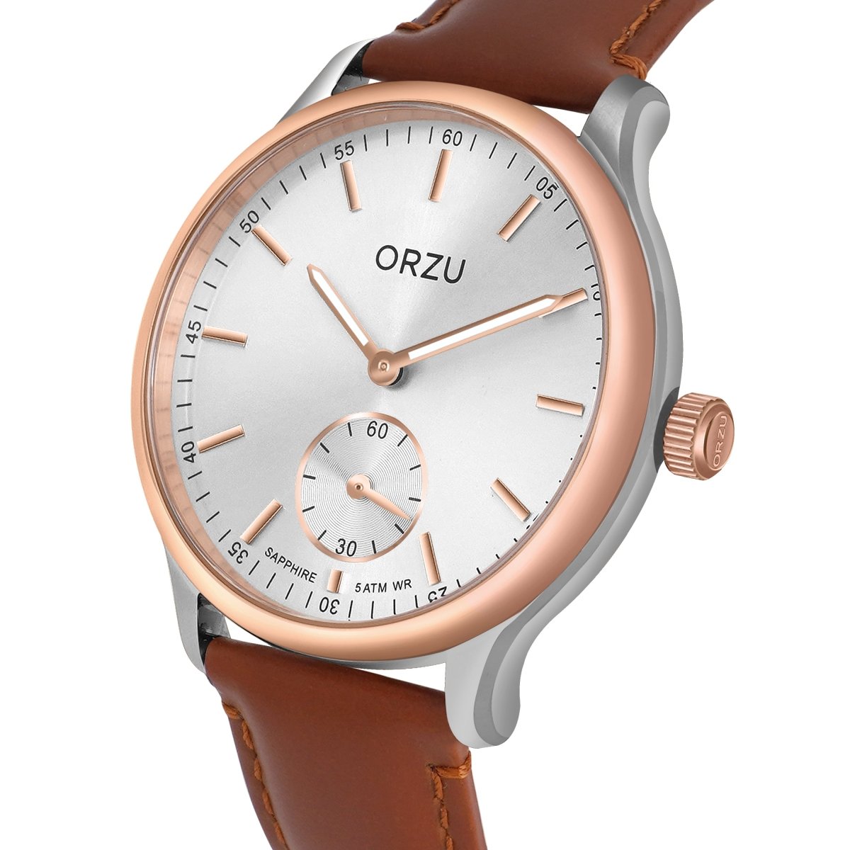 Orzu Watches - ORZU Analog Off Set Silver Dial Men's Watch