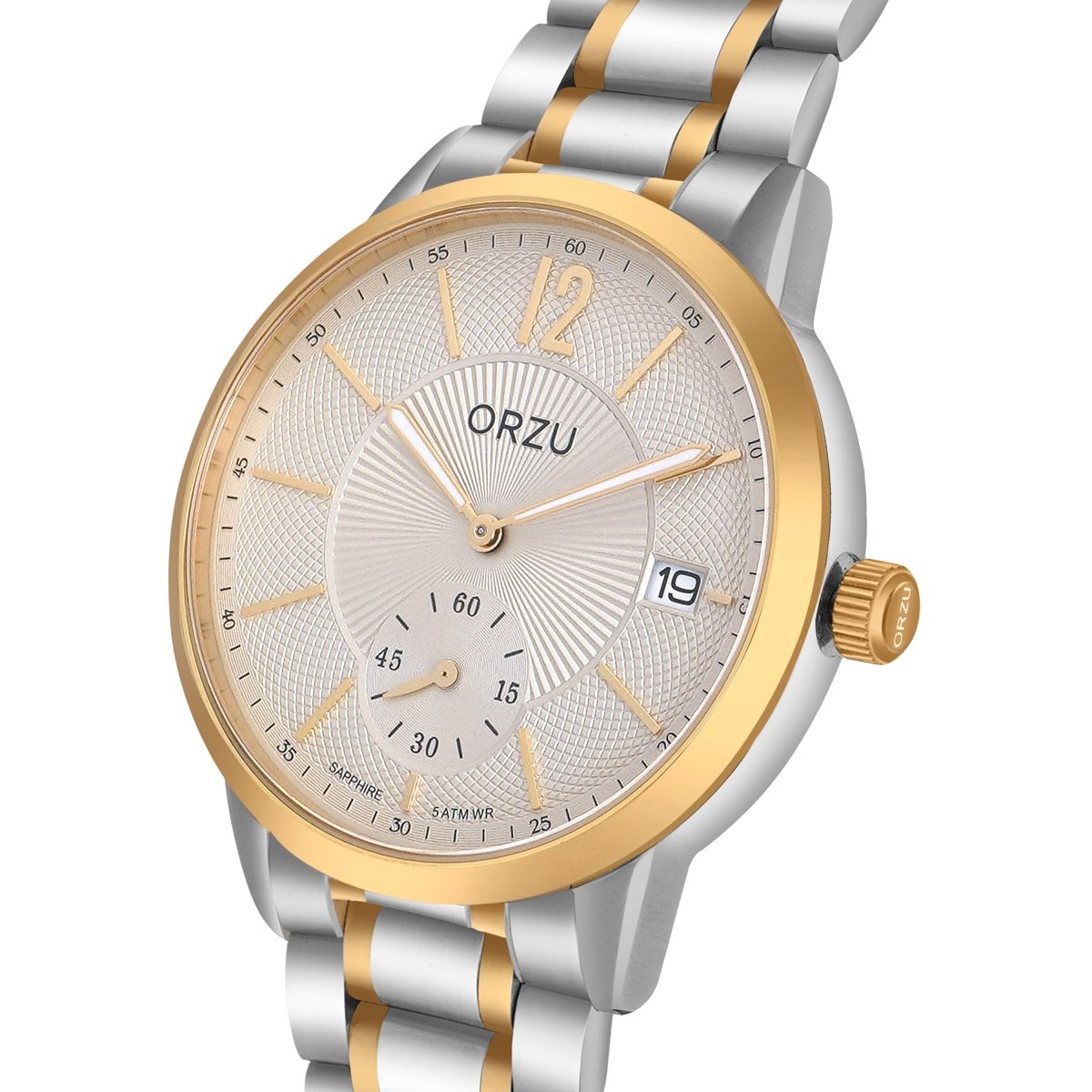 Orzu Watches - ORZU Analog Off Set White Dial Men's Watch