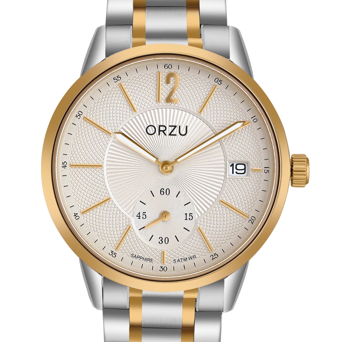 Orzu Watches - ORZU Analog Off Set White Dial Men's Watch