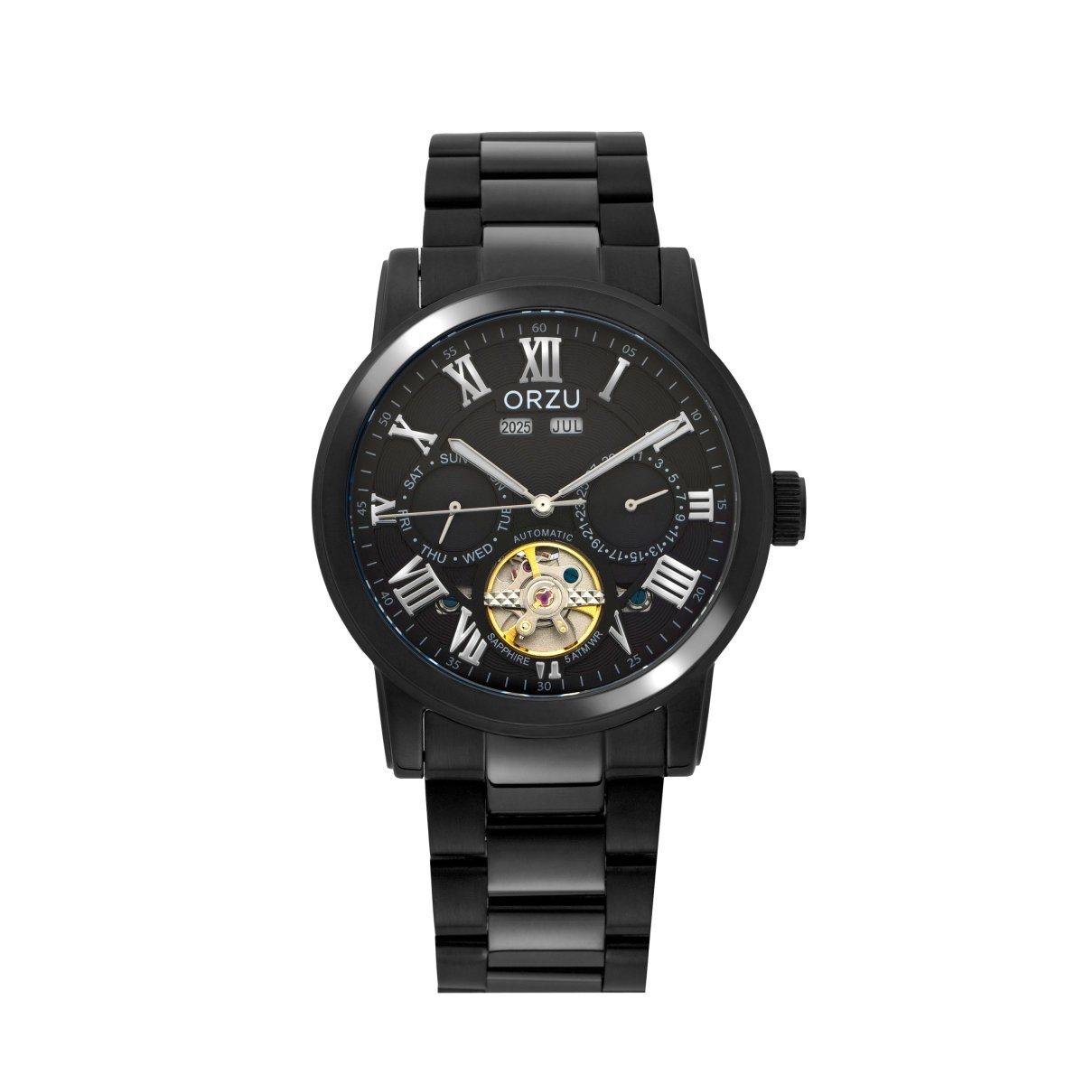 Orzu Watches - ORZU Automatic Black Dial Men's Watch