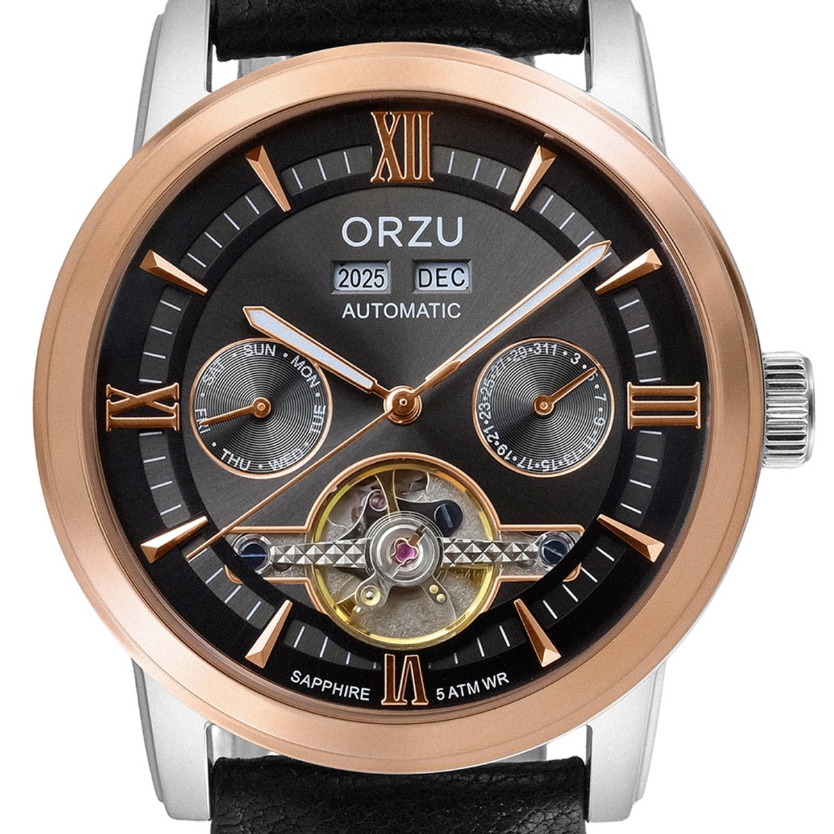 Orzu Watches - ORZU Automatic Black Dial Men's Watch