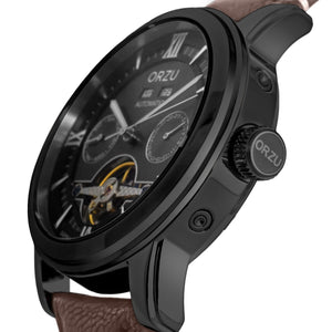 Orzu Watches - ORZU Automatic Black Dial Men's Watch