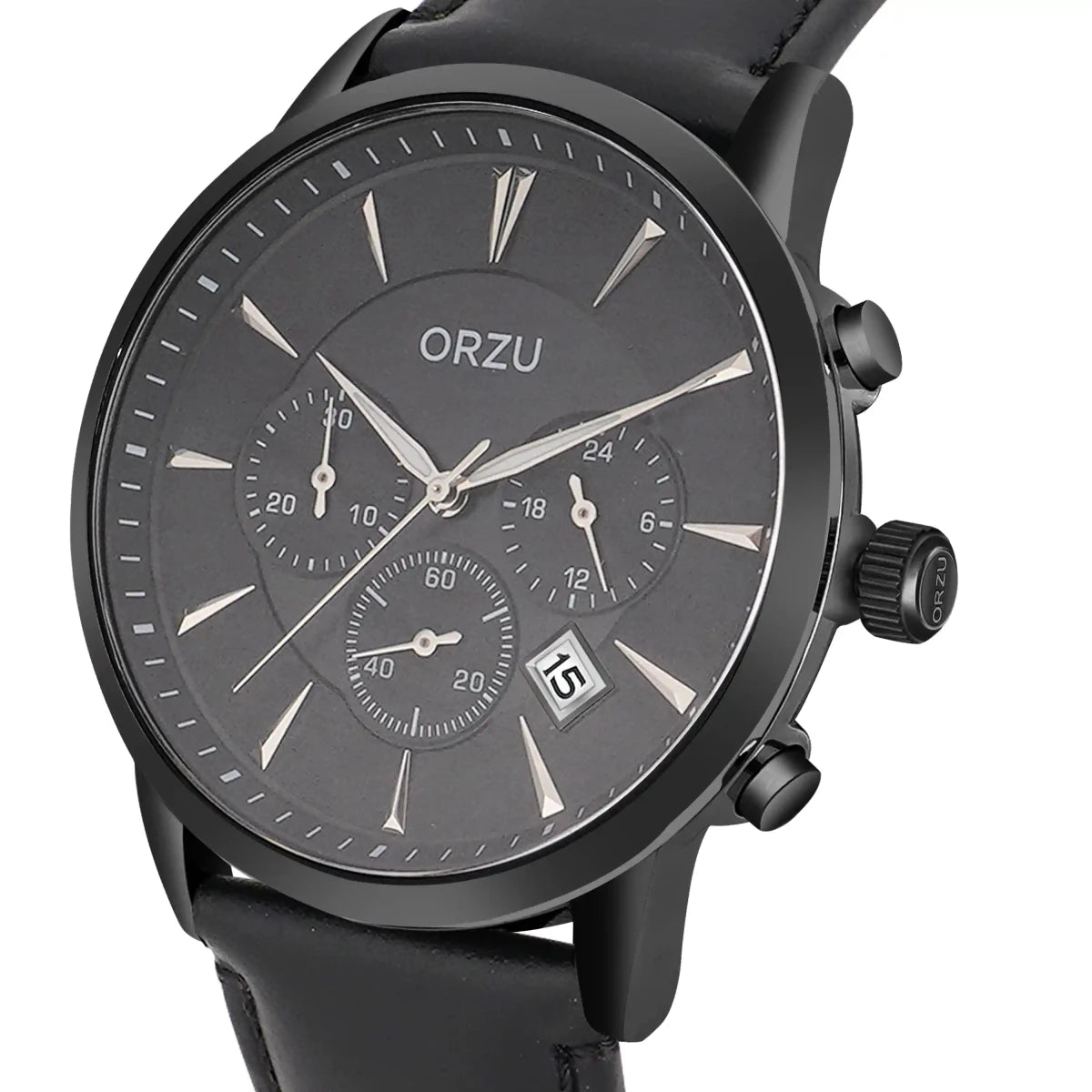 Orzu Watches - ORZU Chronograph Black Dial Men's Watch