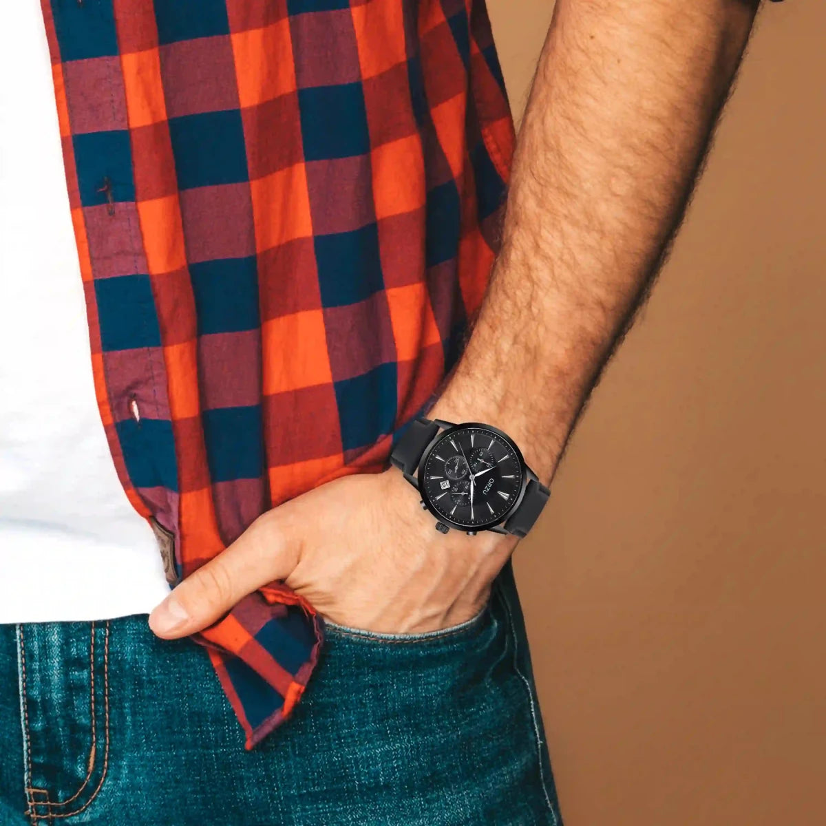 Orzu Watches - ORZU Chronograph Black Dial Men's Watch