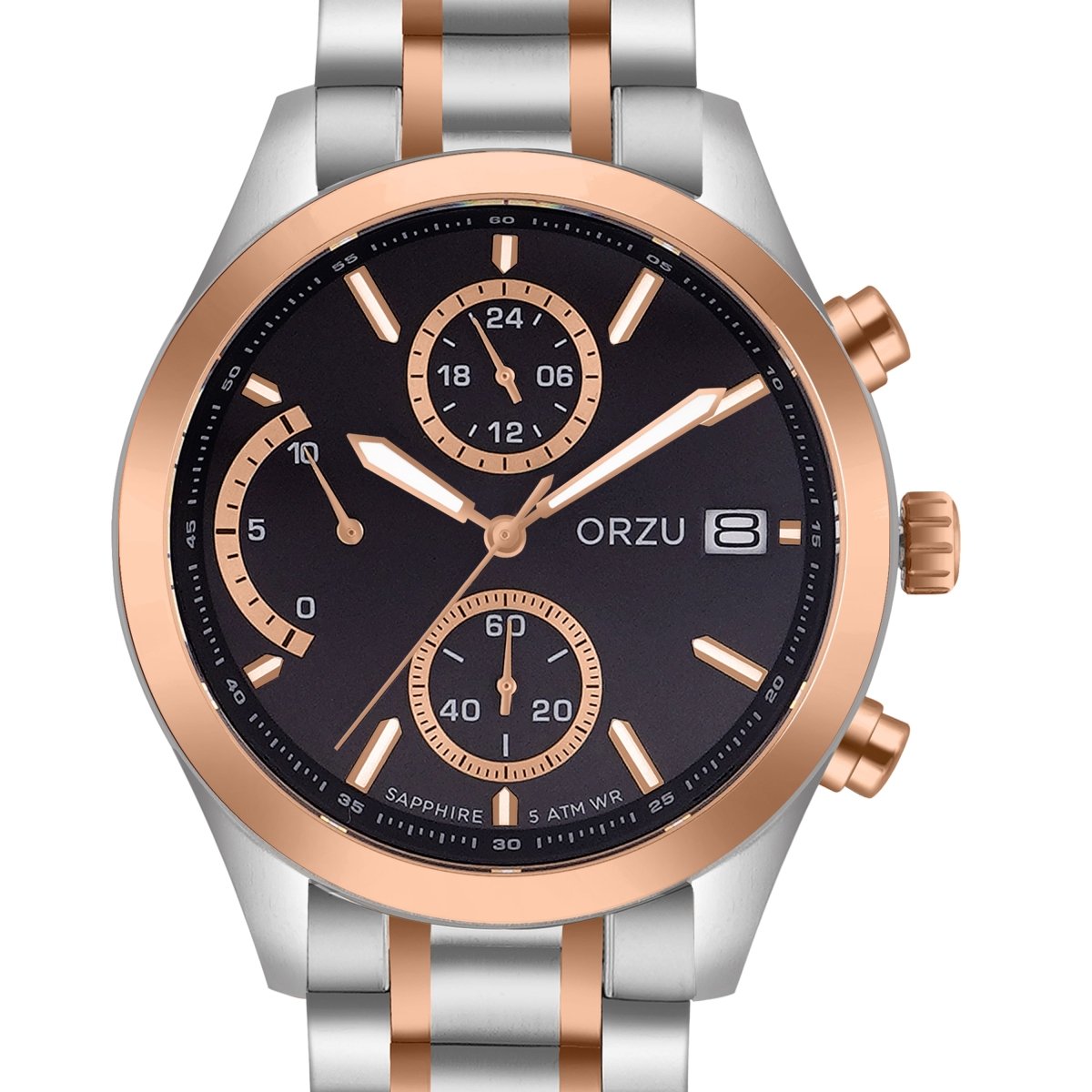 Orzu Watches - ORZU Chronograph Black Dial Men's Watch