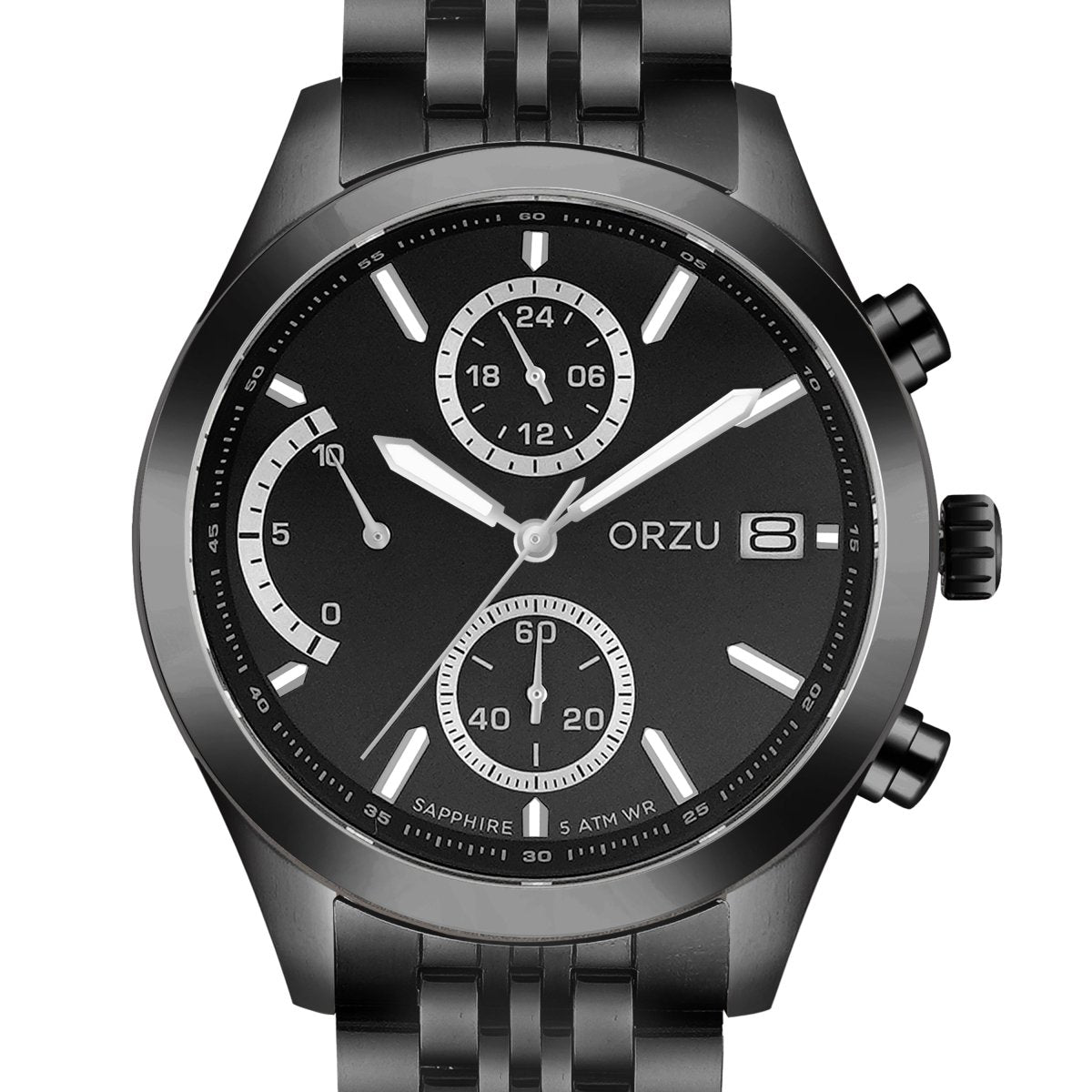 Orzu Watches - ORZU Chronograph Black Dial Men's Watch