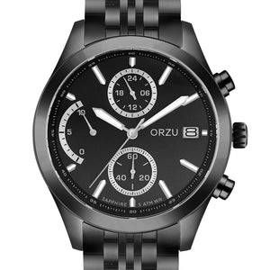 Orzu Watches - ORZU Chronograph Black Dial Men's Watch