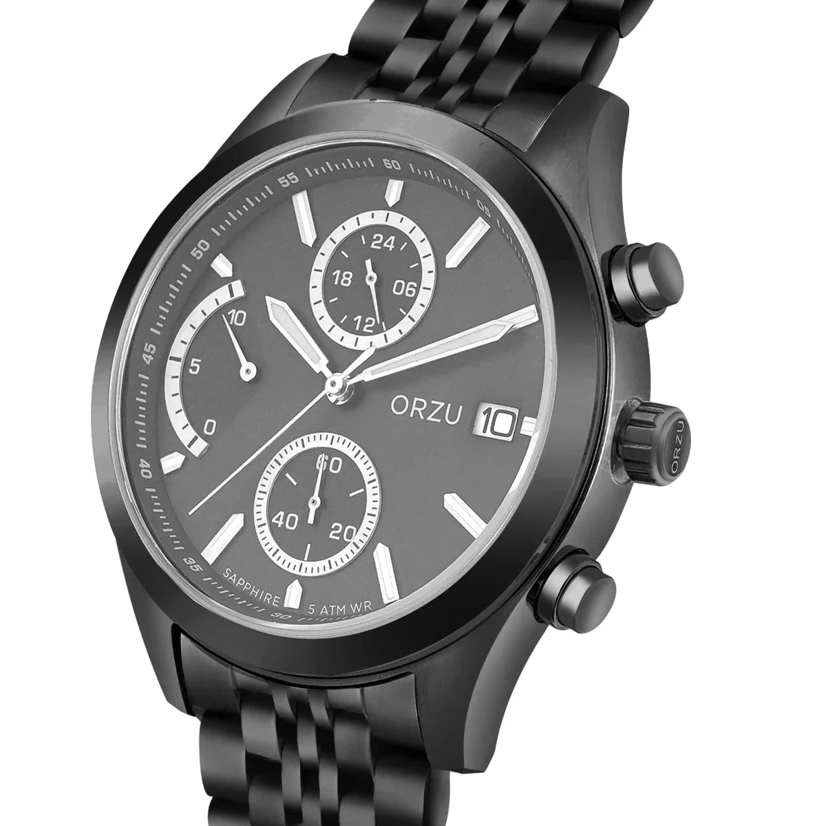 Orzu Watches - ORZU Chronograph Black Dial Men's Watch