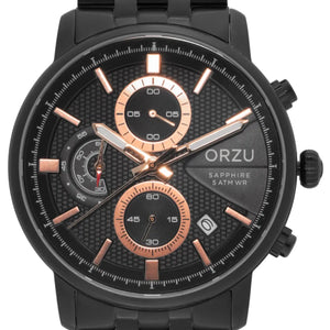 Orzu Watches - ORZU Chronograph Black Dial Men's Watch