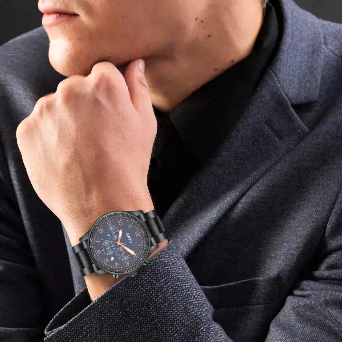 Orzu Watches - ORZU Chronograph Blue Dial Men's Watch