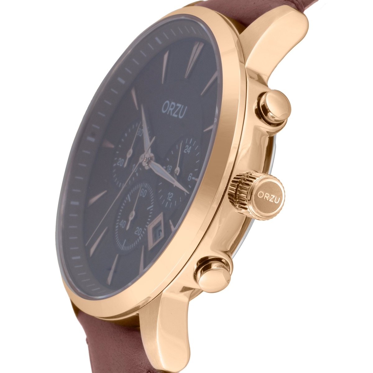 Orzu Watches - ORZU Chronograph Brown Dial Men's Watch