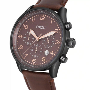 Orzu Watches - ORZU Chronograph Brown Dial Men's Watch