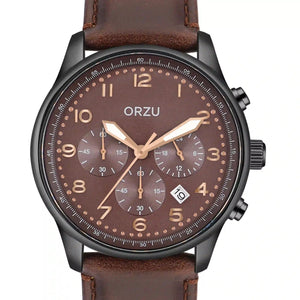 Orzu Watches - ORZU Chronograph Brown Dial Men's Watch