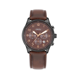 Orzu Watches - ORZU Chronograph Brown Dial Men's Watch
