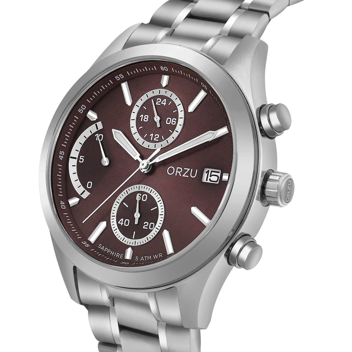 Orzu Watches - ORZU Chronograph Brown Dial Men's Watch