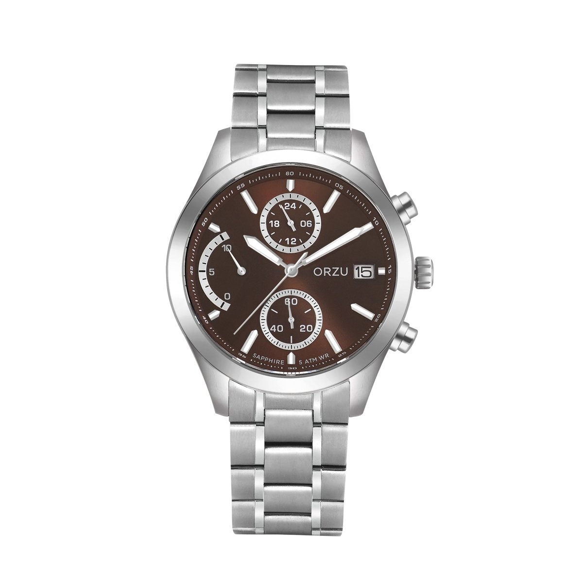 Orzu Watches - ORZU Chronograph Brown Dial Men's Watch