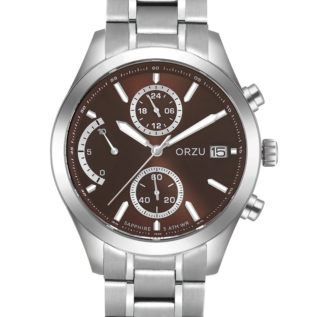 Orzu Watches - ORZU Chronograph Brown Dial Men's Watch