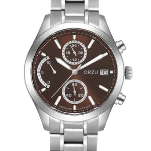 Orzu Watches - ORZU Chronograph Brown Dial Men's Watch