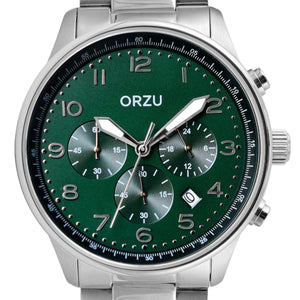 Orzu Watches - ORZU Chronograph Green Dial Men's Watch