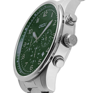 Orzu Watches - ORZU Chronograph Green Dial Men's Watch