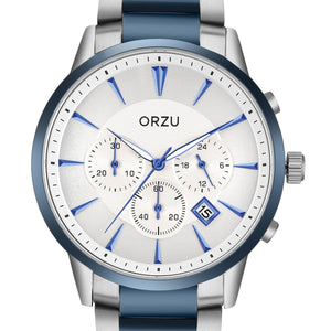 Orzu Watches - ORZU Chronograph Silver Dial Men's Watch