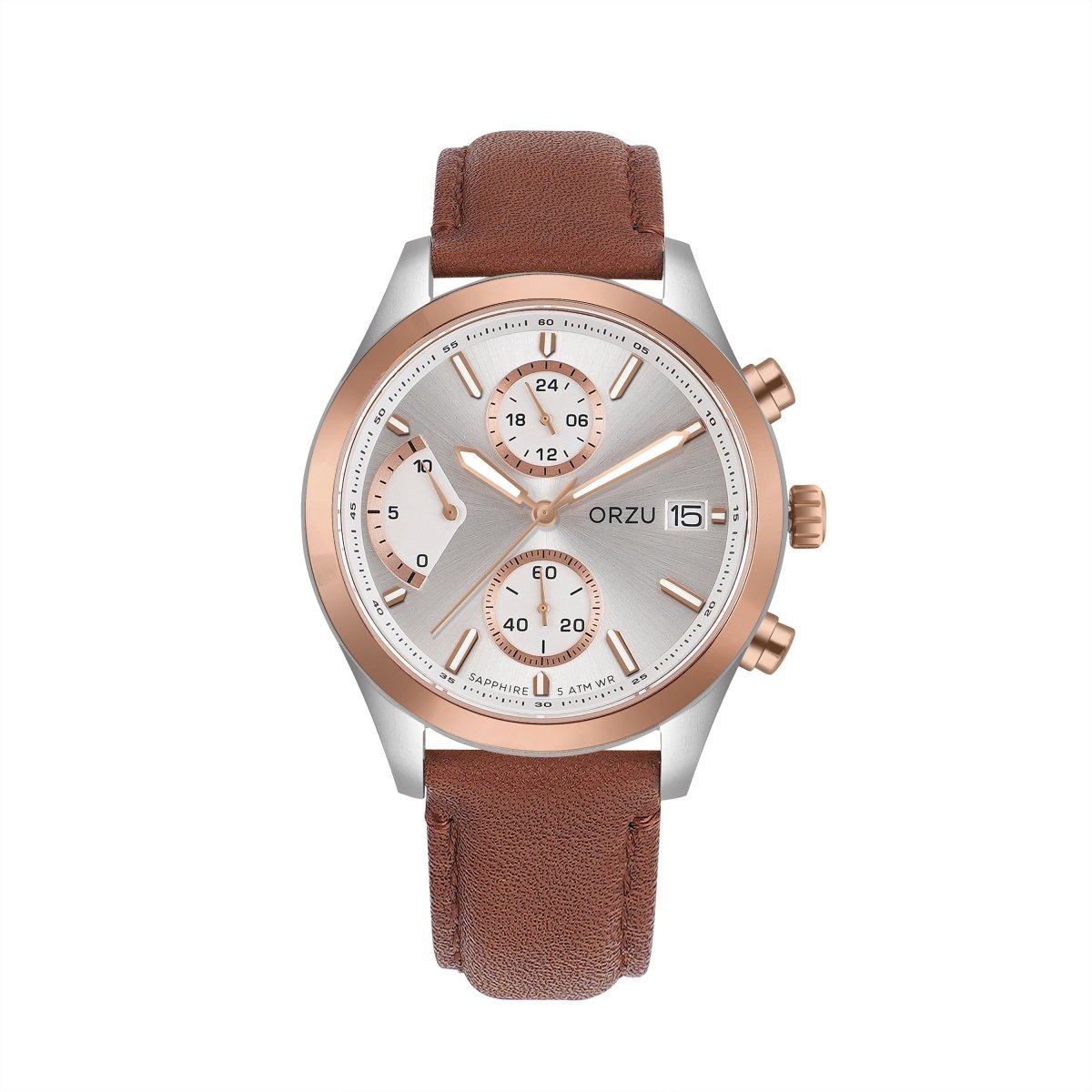 Orzu Watches - ORZU Chronograph Silver Dial Men's Watch