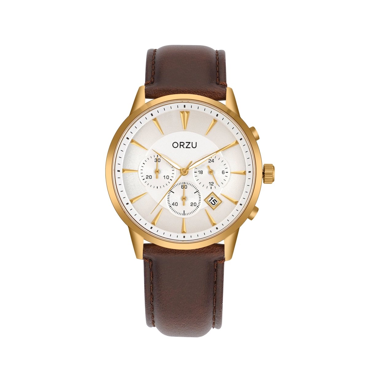 Orzu Watches - ORZU Chronograph White Dial Men's Watch