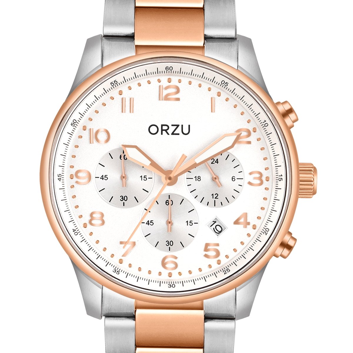 Orzu Watches - ORZU Chronograph White Dial Men's Watch