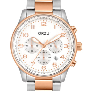Orzu Watches - ORZU Chronograph White Dial Men's Watch