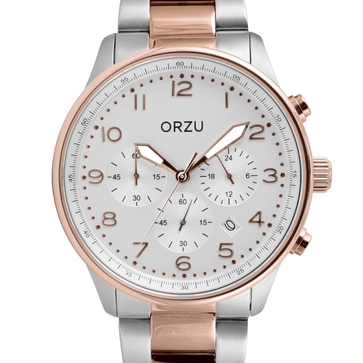 Orzu Watches - ORZU Chronograph White Dial Men's Watch
