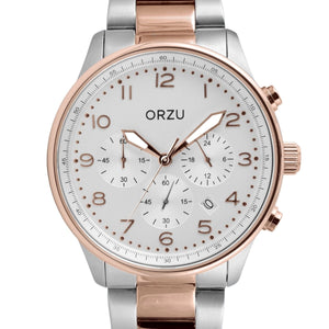 Orzu Watches - ORZU Chronograph White Dial Men's Watch