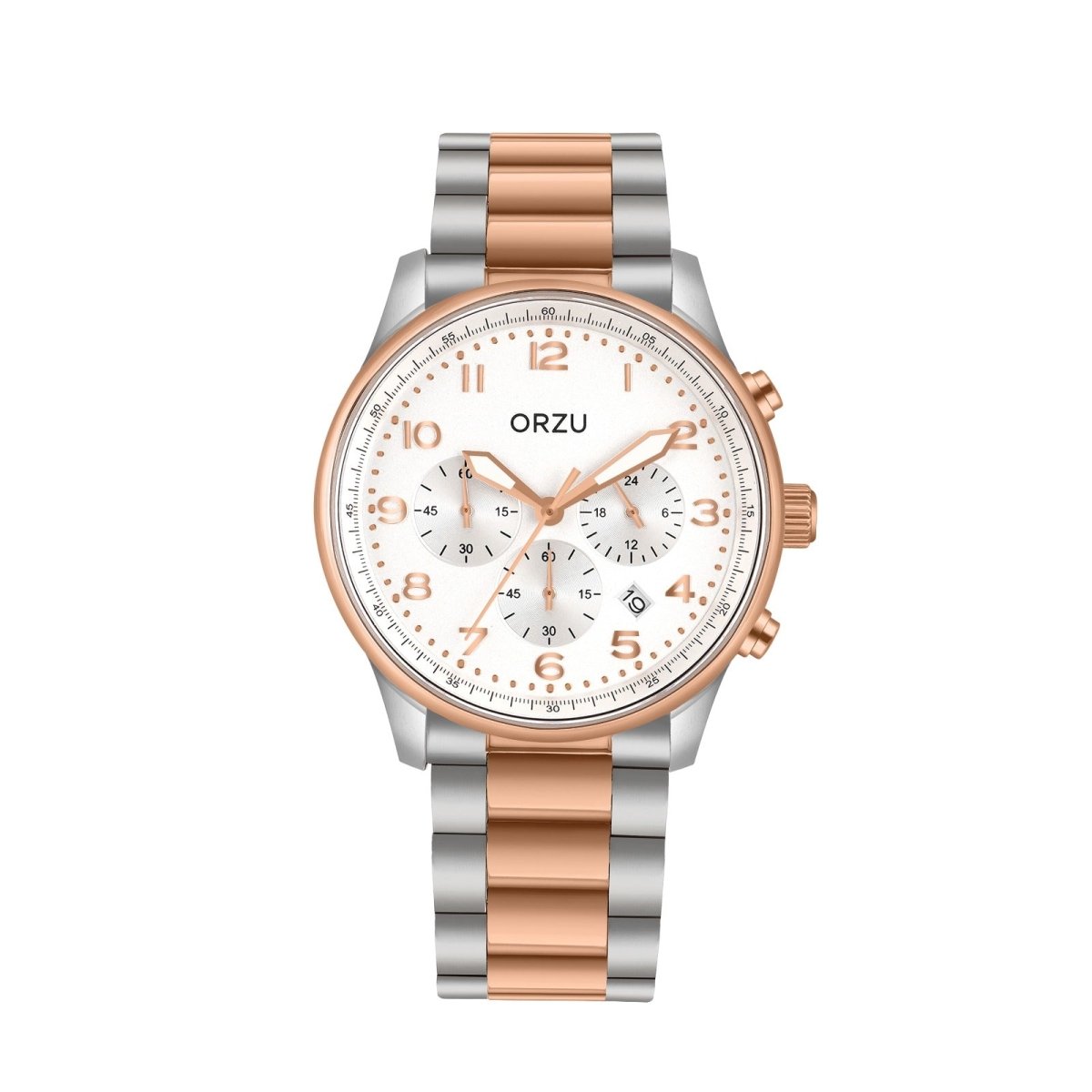 Orzu Watches - ORZU Chronograph White Dial Men's Watch