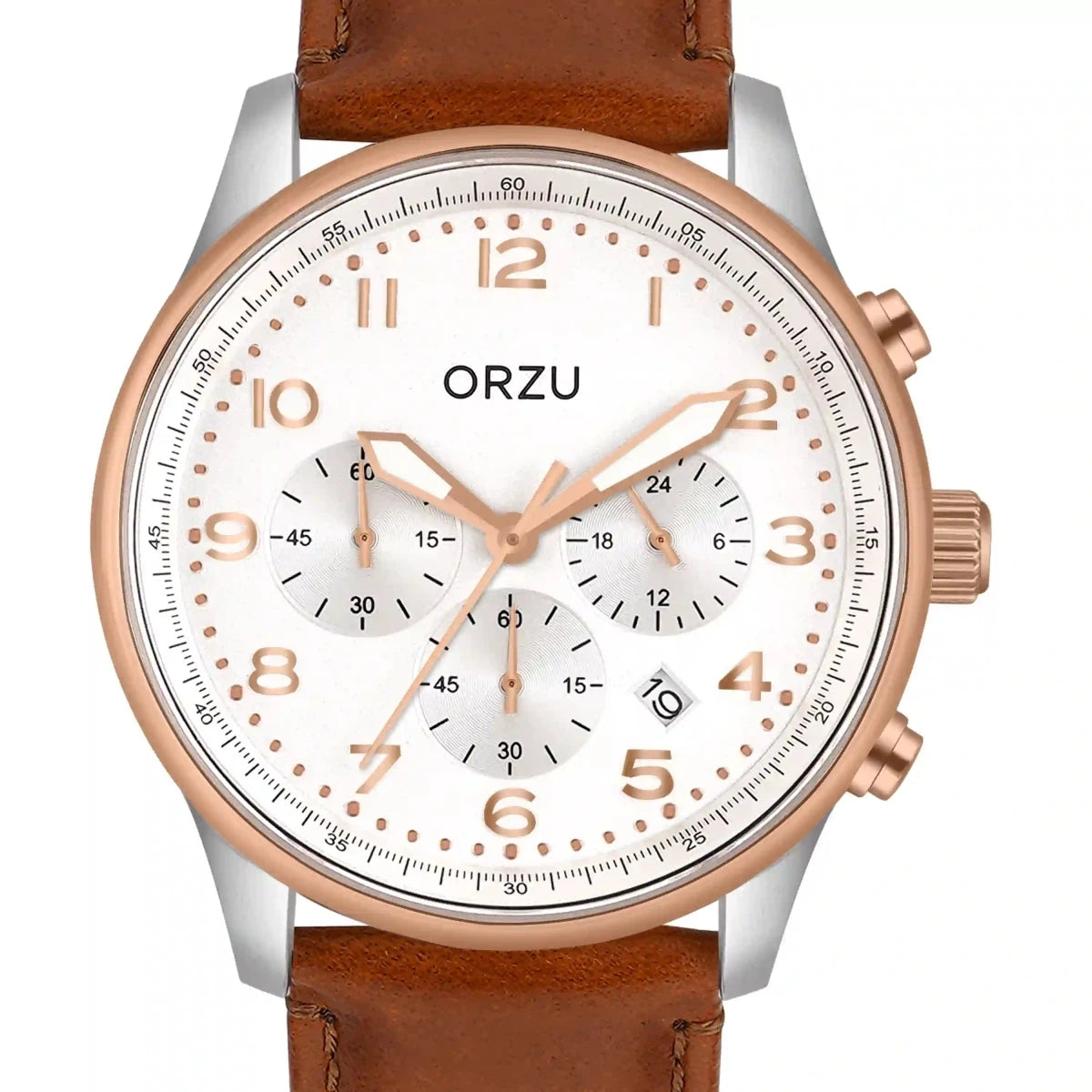 Orzu Watches - ORZU Chronograph White Dial Men's Watch