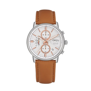 Orzu Watches - ORZU Chronograph White Dial Men's Watch