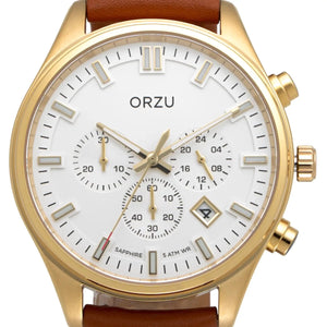 Orzu Watches - ORZU Chronograph White Dial Men's Watch