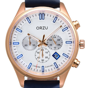 Orzu Watches - ORZU Chronograph White Dial Men's Watch