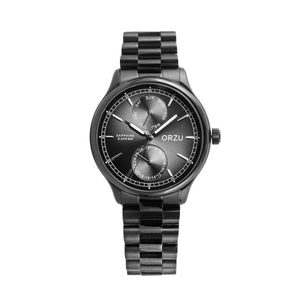Orzu Watches - ORZU Multifunction Black Dial Men's Watch