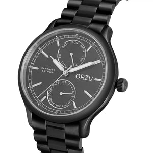 Orzu Watches - ORZU Multifunction Black Dial Men's Watch
