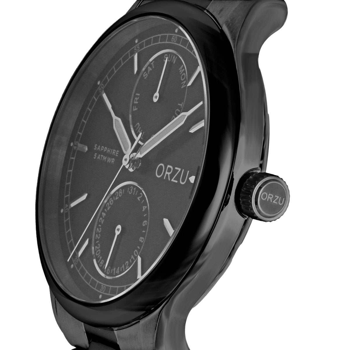 Orzu Watches - ORZU Multifunction Black Dial Men's Watch