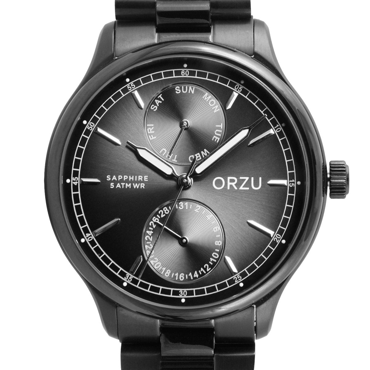 Orzu Watches - ORZU Multifunction Black Dial Men's Watch