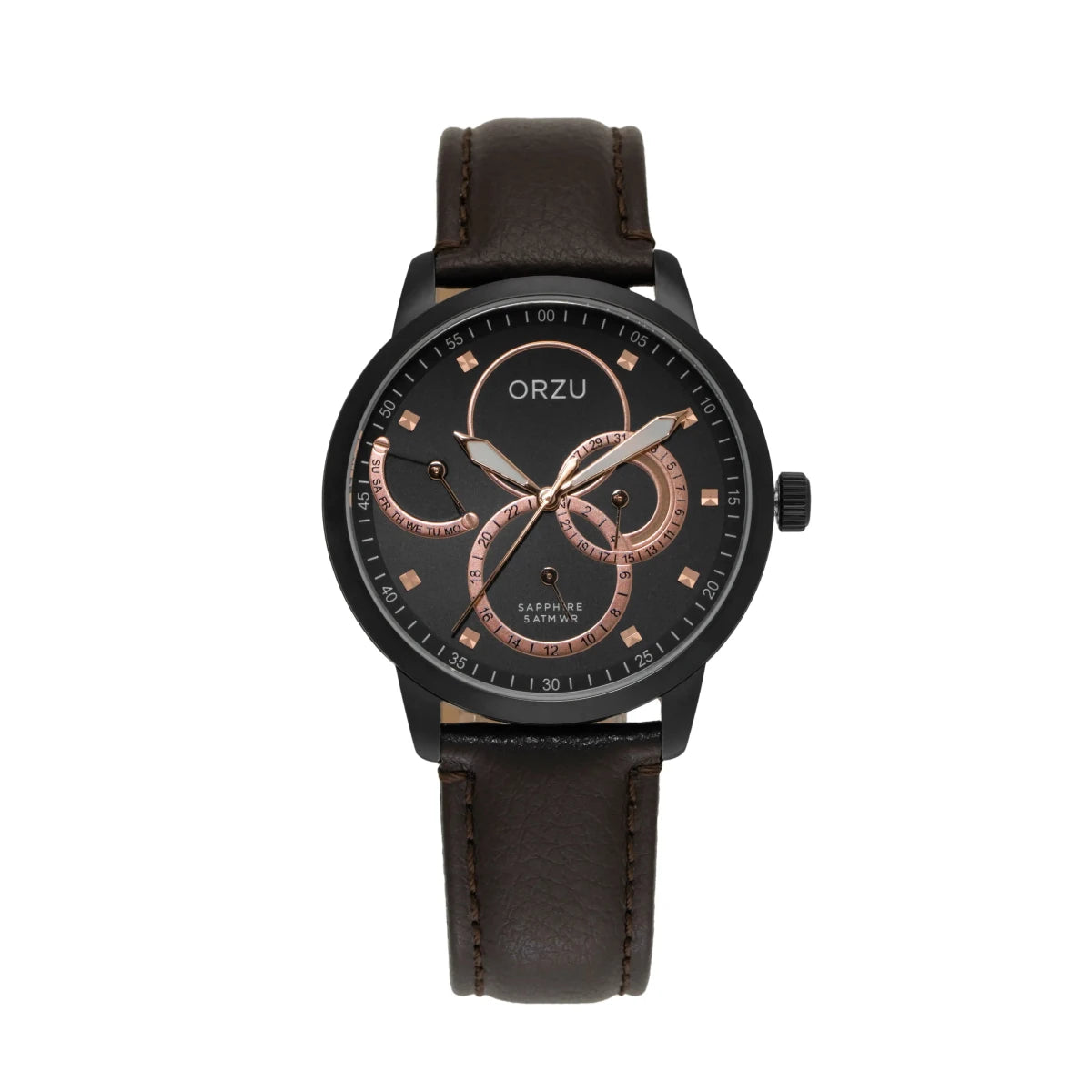 Orzu Watches - ORZU Multifunction Black Dial Men's Watch