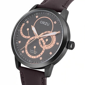 Orzu Watches - ORZU Multifunction Black Dial Men's Watch