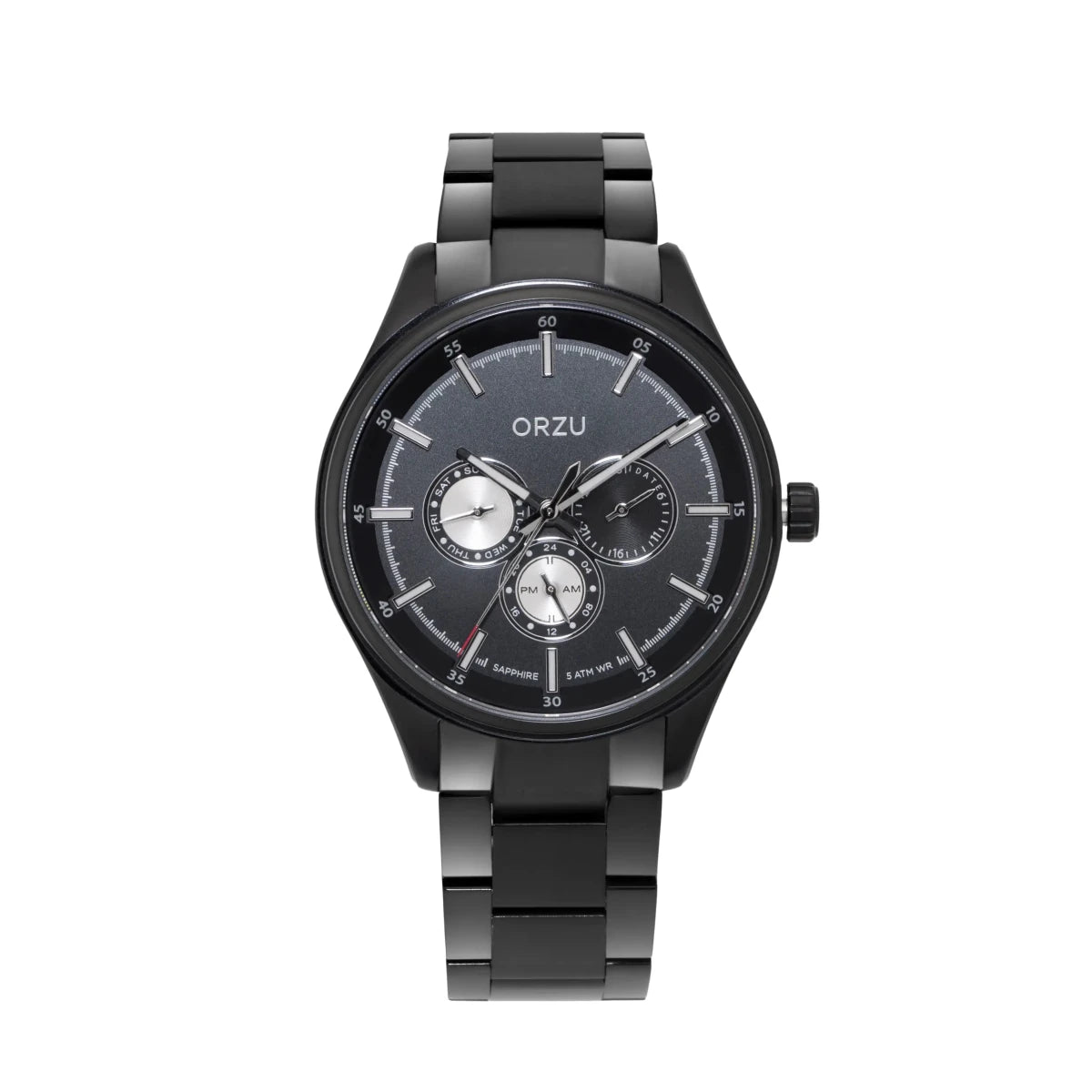 Orzu Watches - ORZU Multifunction Black Dial Men's Watch